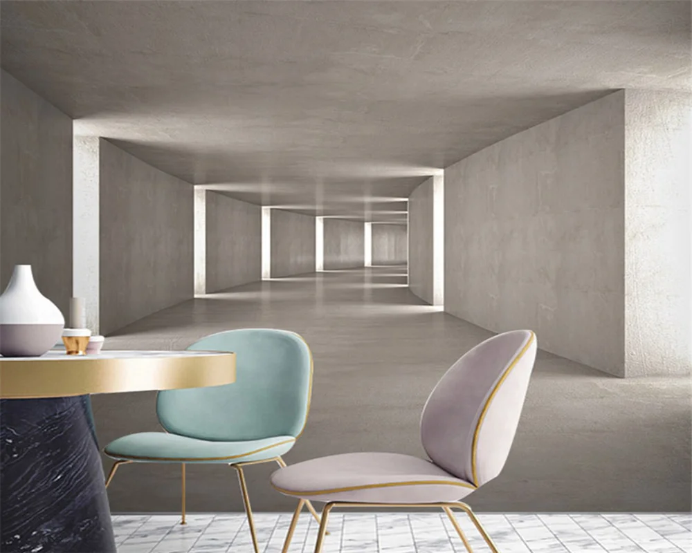 beibehang Customize the new modern visual space office simple and atmospheric geometric architectural wallpaper papier peint