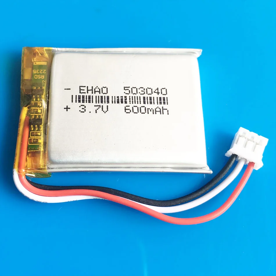 5 szt. 3.7V 600mAh 503040 akumulator JST PH 2.0mm 3pin wtyczka Lipo polimerowa litowa do MP3 GPS rejestrator DVD Ebook Camera