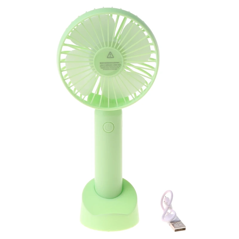 Mini Handheld Fan Portable Rechargeable Battery Operated Cooling Desktop with Base 3 Modes for Home Office Travel Outdoor