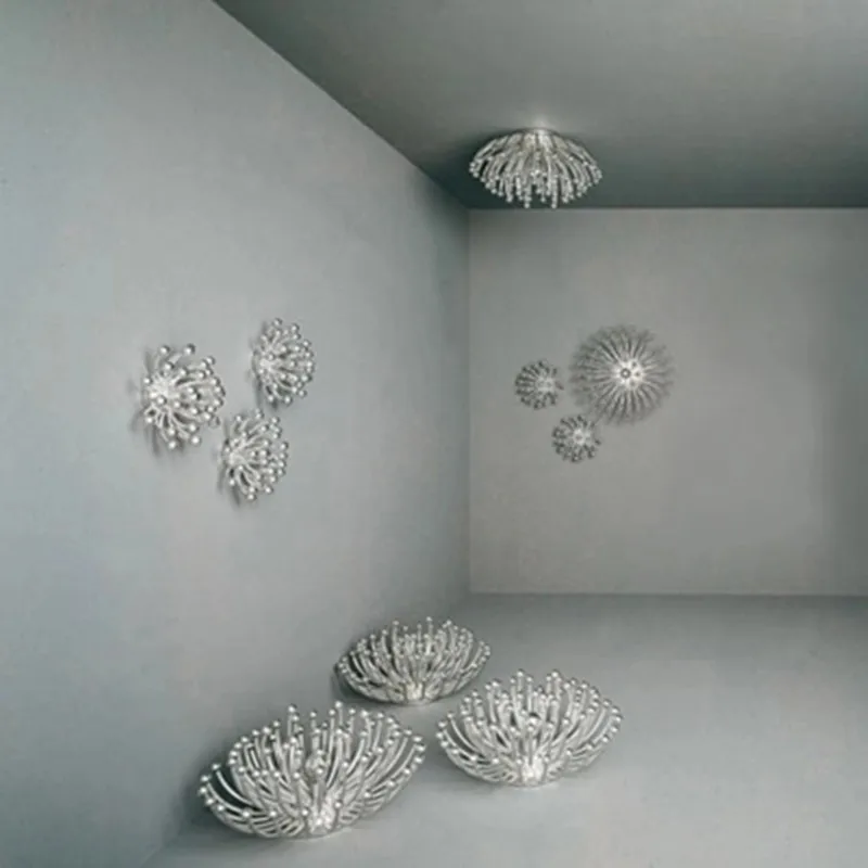 Plafonniers créatifs modernes, lumières de corail acryliques plaquées par argent pour le salon/chambre à coucher/cuisine pour la décoration