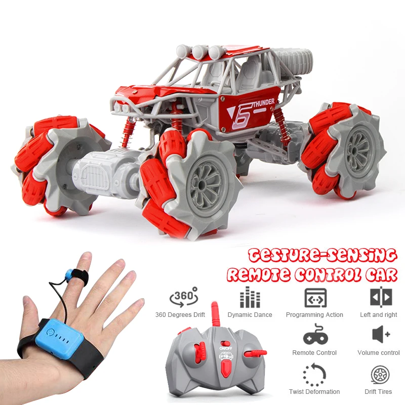 

Rc Car Stunt Off Road 4Wd All Terrain Gesture Sensing Remote Control Cars Climbing Drifting Light Music Toys for Boys Kids Gift