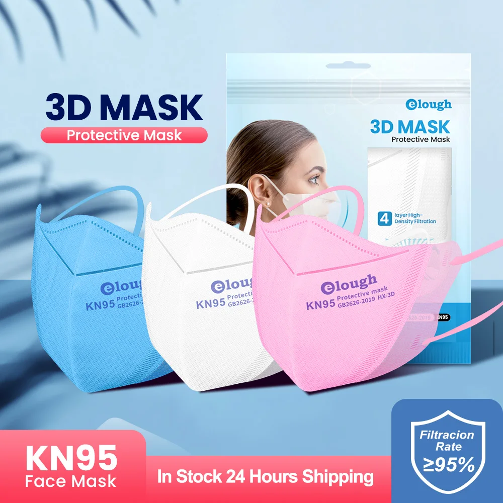 

Elough 3D CE FFP2 Mascarillas KN95 Certificadas Colores FPP2 Approved Mask Spain Adult 4 Layers Protective FFP3 FP2 NK95