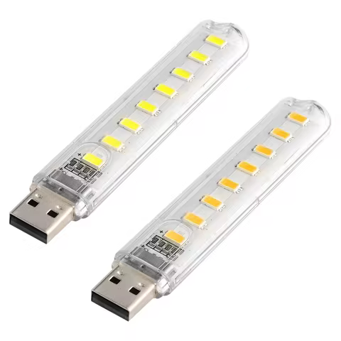 2PC USB LED Book Lights 3LEDs 8LEDs SMD 5630 5730 LED Bulb 5V Power Input White 5000-6500K Warm White 3000-3500K USB Night light