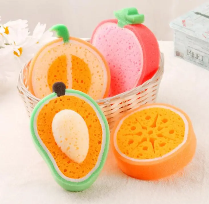 300PCS Fresh Fruit Style Thickening Sponge Bowl Cleaner Kitchen Anti-Oil Sponge Eraser SN2287