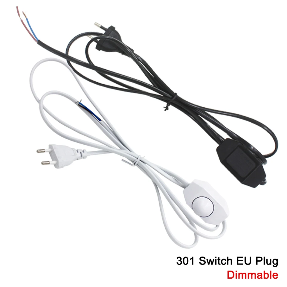 LED Dimmer Switch Cable Button Switch Modulator Lamp Line EU/US Plug Line Cable Wire For DIY LED Floor Lamp/Reading Light