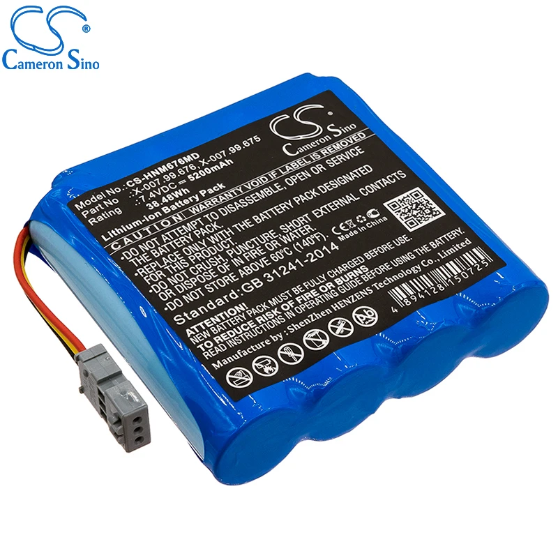 CameronSino Battery for Heine mPack LL fits Heine X-007.99.675 X-007.99.676 Medical Replacement battery 5200mAh/38.48Wh 7.40V