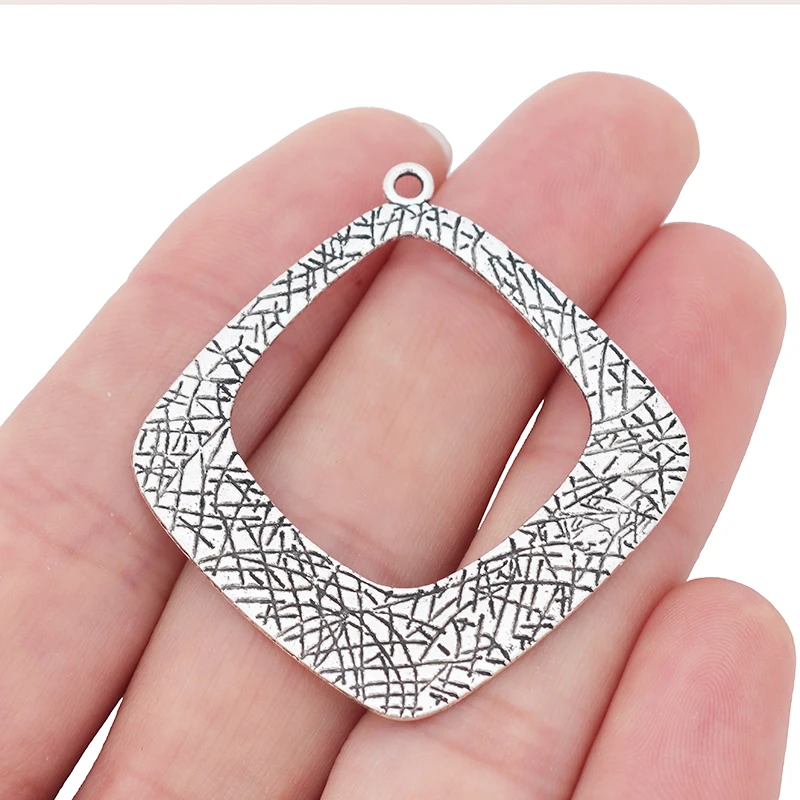 10 x Tibetan Silver Boho Hollow Open Large Ethnic Tribal Charms Pendants for DIY Earrings Jewelry Making Findings Accessories