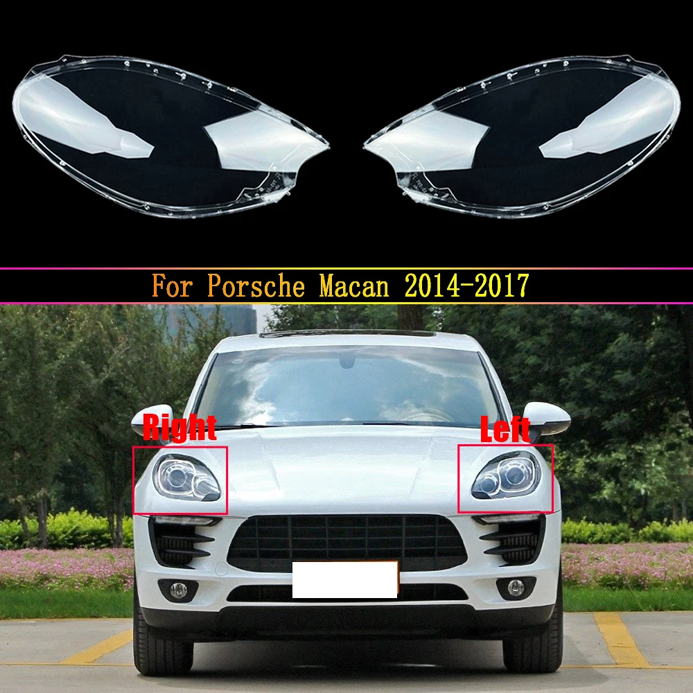 Car Front Headlight Lens For Porsche Macan 2014 2015 2016 2017 Headlamp Glass Cover Replacement Auto Shell Transparent Lampshade