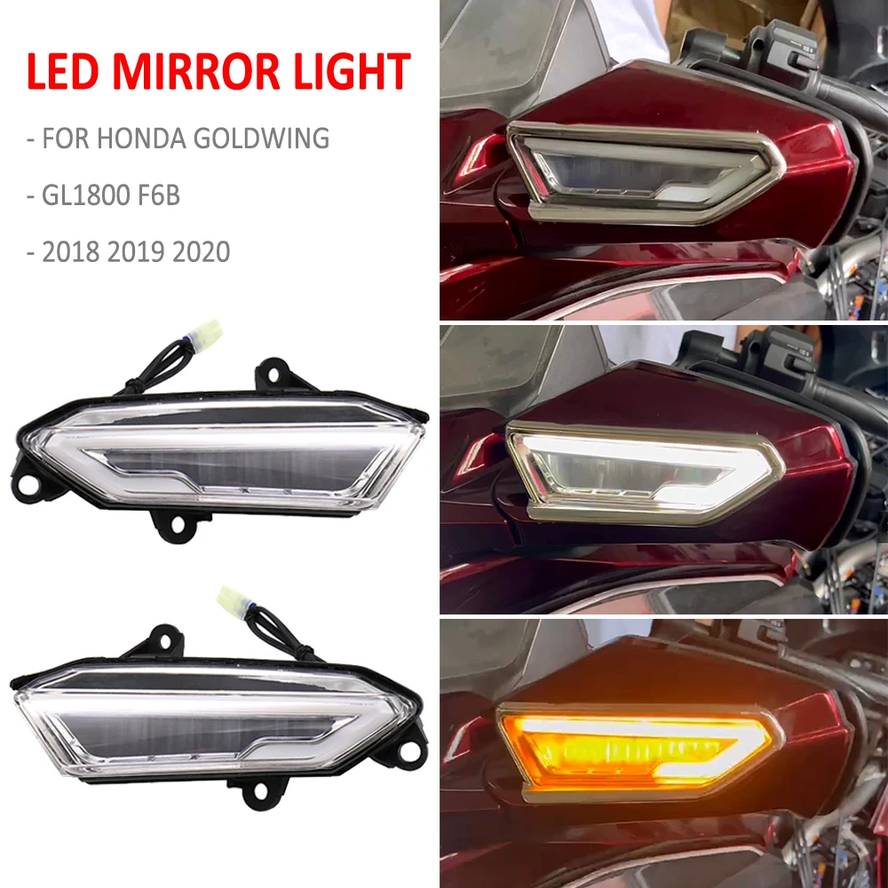 

Motorcycle LED Front Side Rearview Mirror Sequential Turn Signal Indicator Lights For Honda Gold Wing GL1800 GL 1800 2018 - 2020