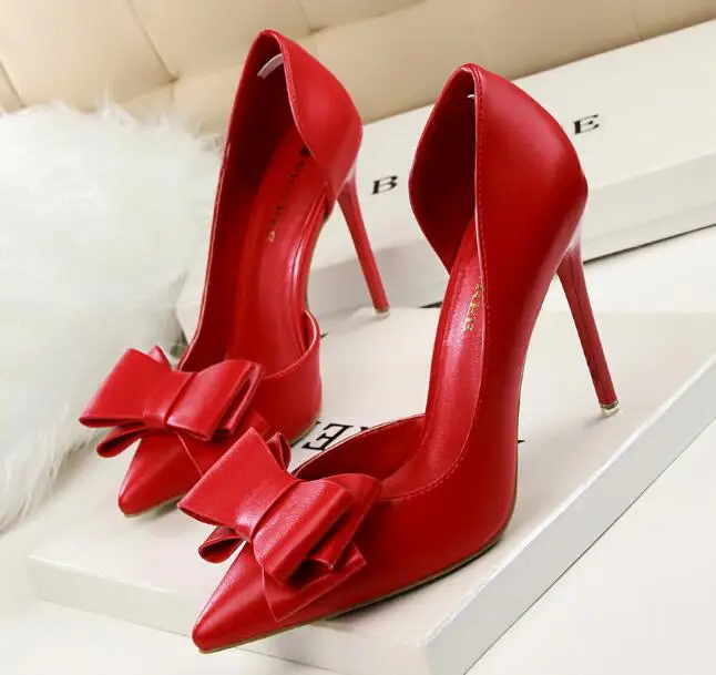 

New Soft Leather Shallow Fashion Women's High Heels Shoes Candy Colors Pointed Toe Women Pumps Show Thin Female Office Shoes