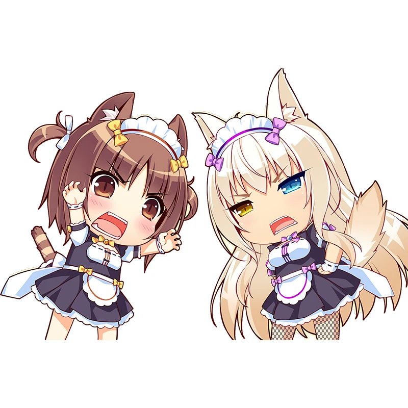 Three Ratels CA68 funny NEKOPARA_CHRONICLE Waterproof Decal  cat's ear girls sticker on Wall Fridge car hood moto skateboard