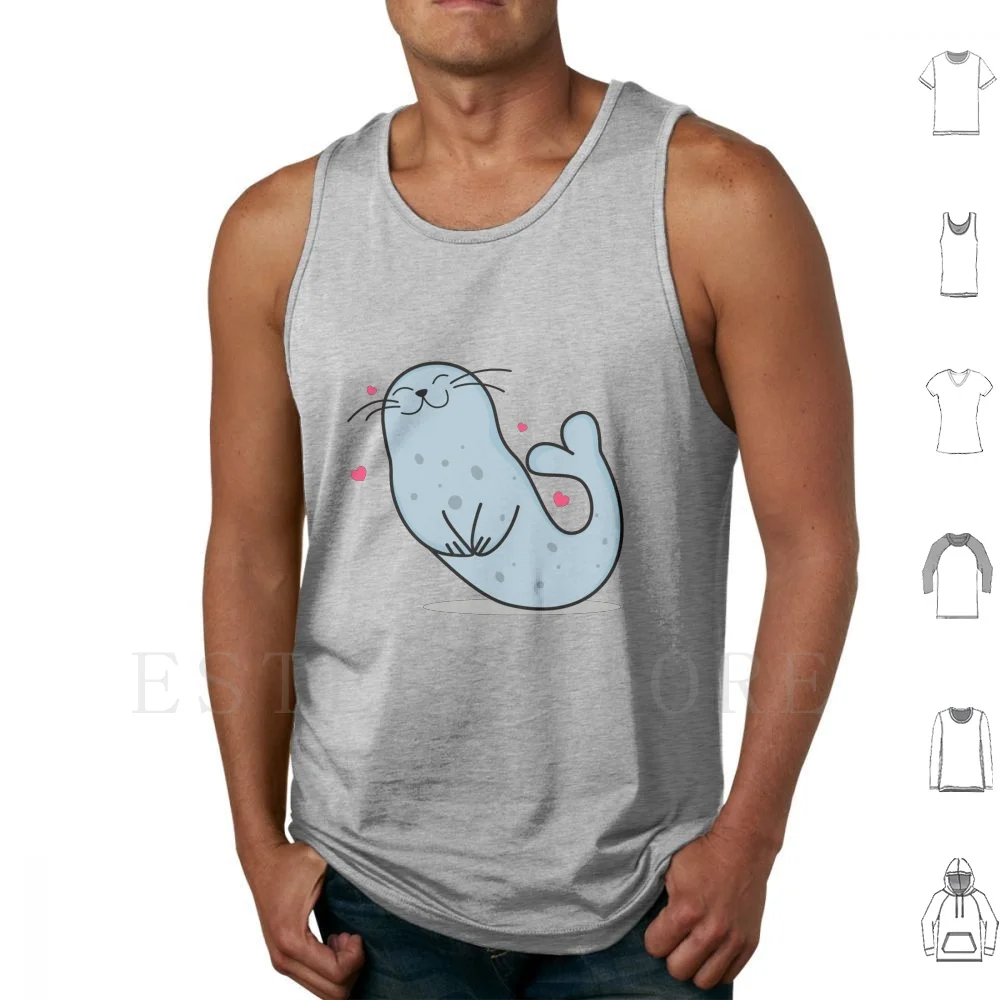 Copy Of Yoga Seal Yoga Poses Meditation Seal Animals Doing Yoga Animal Doing Yoga White Grey Seals Love Hearts T Shirt Print