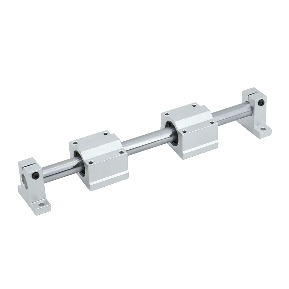 Linear shaft rail kit：2 pcs round rail 300-600mm + 4 pcs linear bearings blocks + 4 pcs support bearing SK for cnc 3D printer