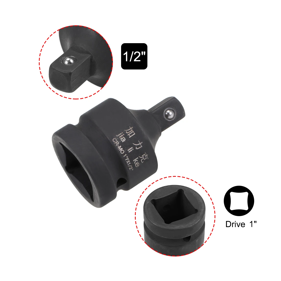 1 stücke 1 Inch Stick (F) x 1/2 Zoll (M) auswirkungen Buchse Reducer Adapter Reparatur Werkzeuge für Ratschenschlüssel Weiblichen zu Männlichen Cr-Mo