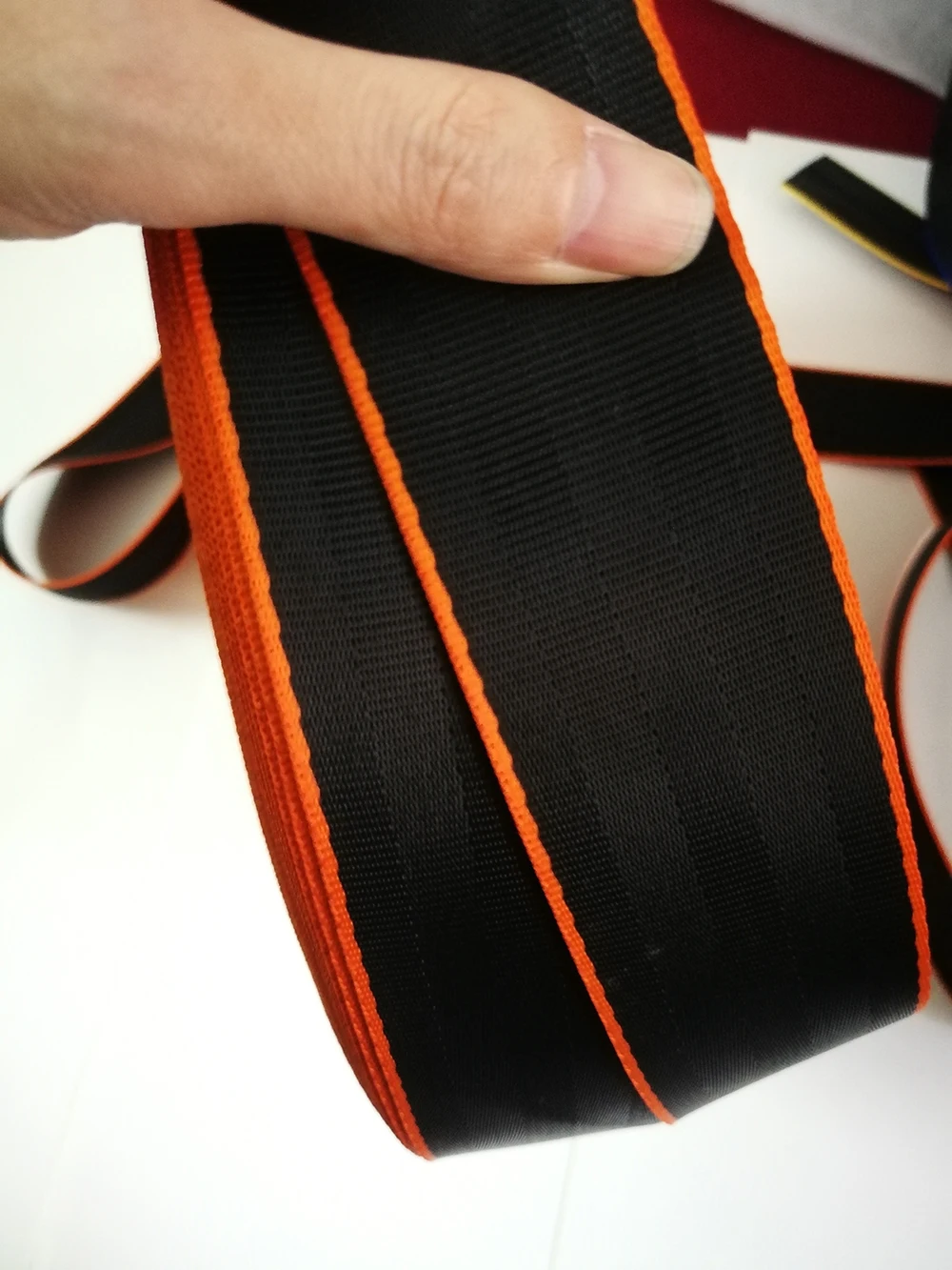 black-Orange Doublecolor 30Meter Car Seat Belt Webbing Universal Car Personalized Modification Seat Belt Webbing Accessories