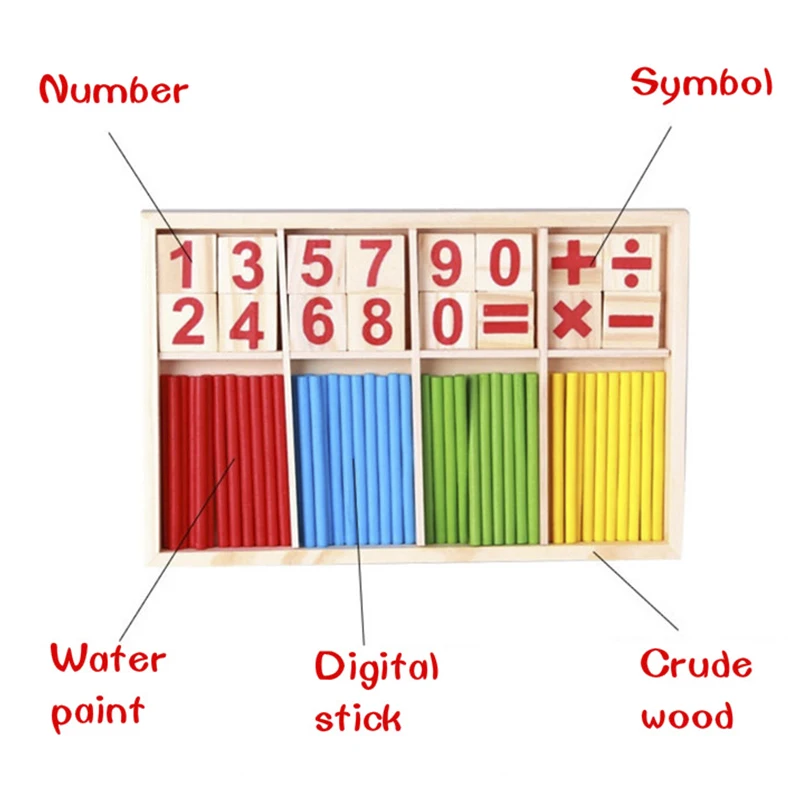 Houten Tellen Sticks Onderwijs Math Toys Montessori Wiskundige Educatief ouder-kind interactie Baby Kinderen Geschenken