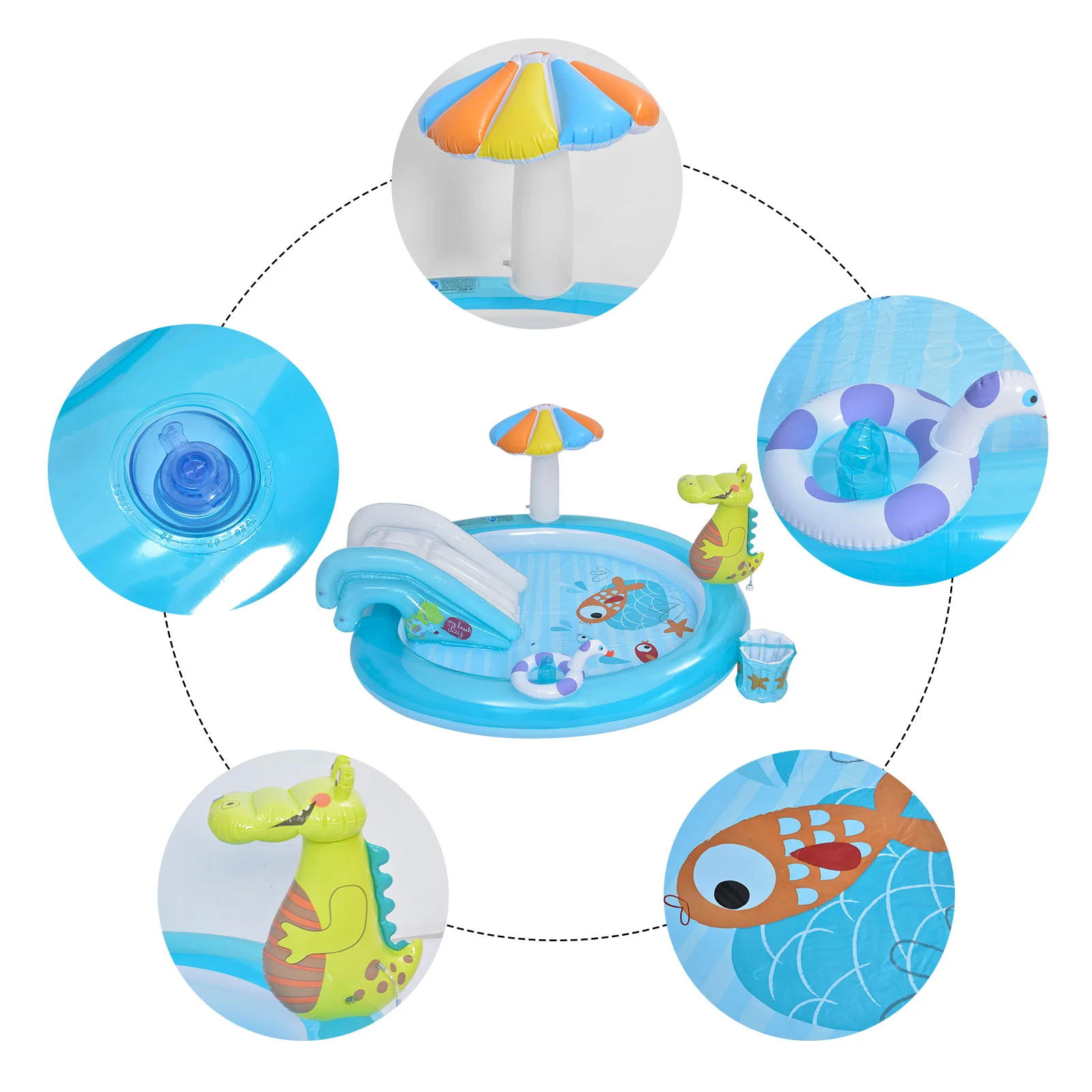 Iatable Swimming Pool Children\'s Blow Up Swimming Pool Iatable PVC Ocean Ball Pool Courtyard Center Paddling Pool