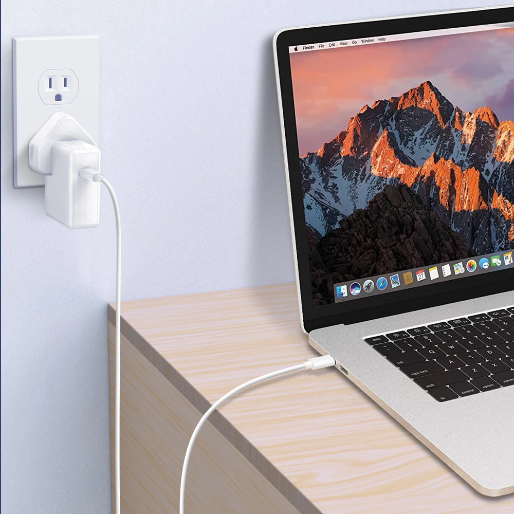 Imagem -03 - Northjo 61w Usb c pd Portátil Carregador Adaptador de Alimentação com tipo c Cabo de Carregamento para Macbook Pro ar 13 Polegada 2023 2023 Eua Reino Unido da ue Plug