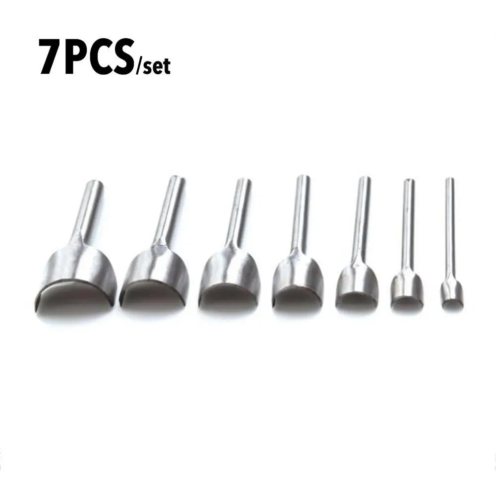7PCS/Set Leather Craft Half-Round Cutter Punch Tools Cut Craft Punch Belt End Cutter Sewing Tool 10 - 40mm