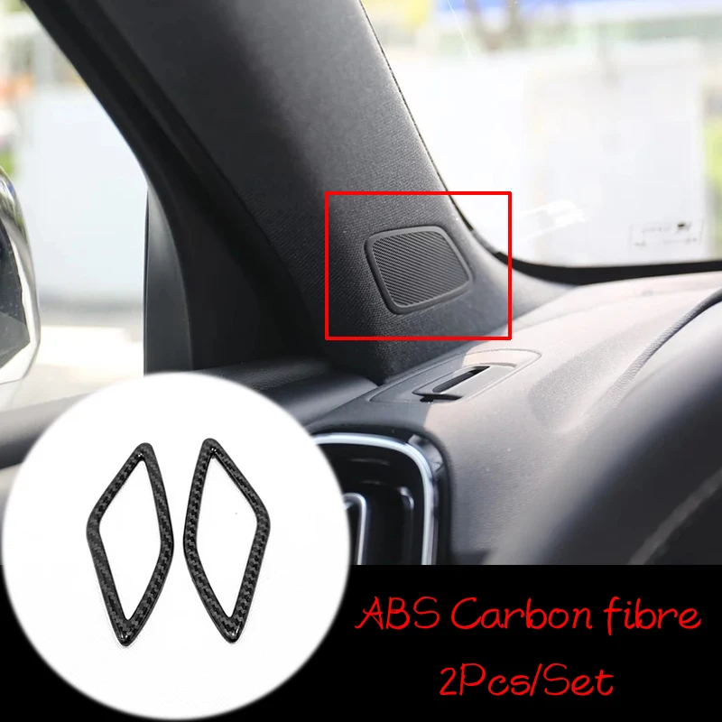 

ABS Matte/Carbon Fibre For Volvo XC40 2017 2018 2019 Car Accessories Front Column Sound Cover Trim Car Sticker Styling 2Pcs