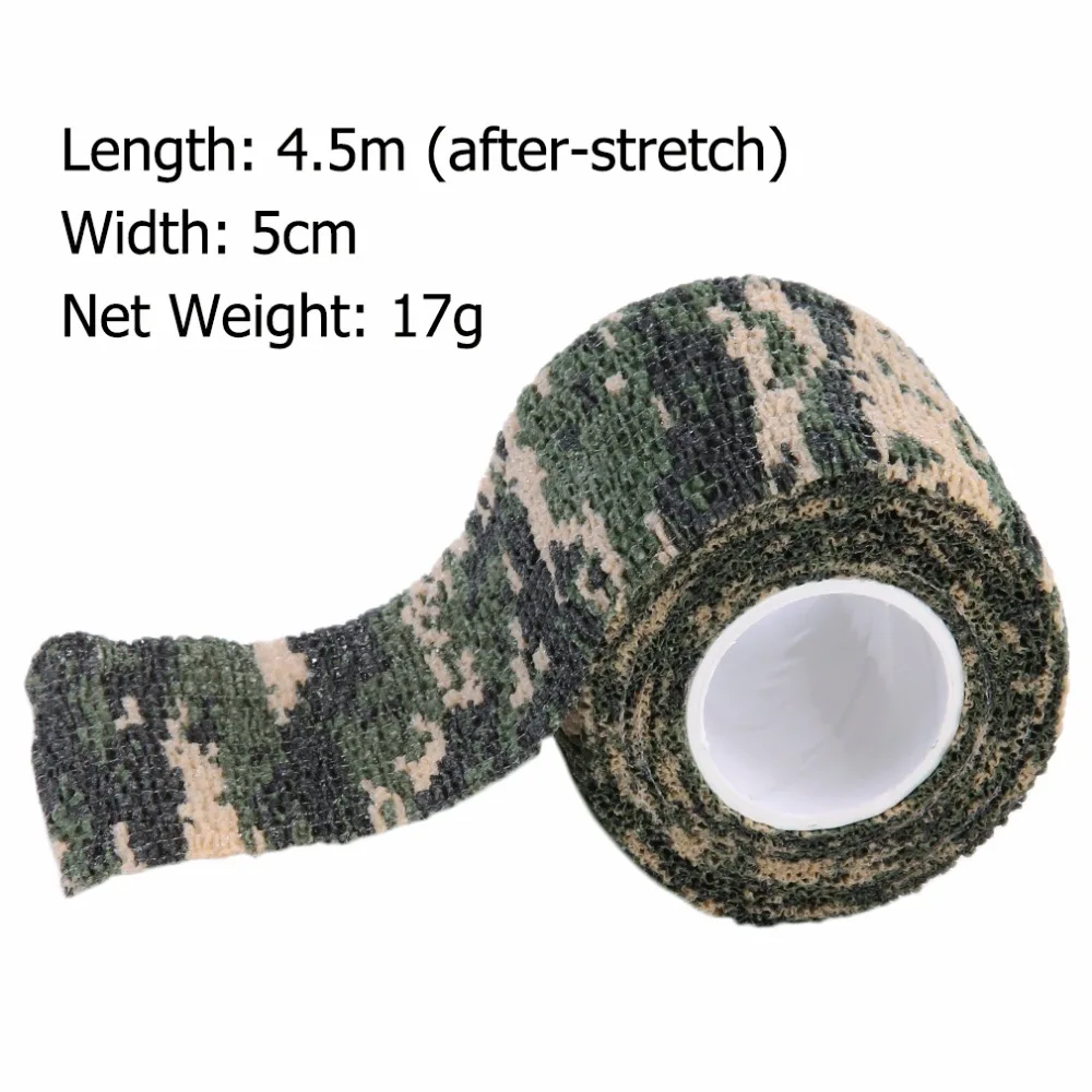 4.5m Tactical Cover Tape Army Hunting Shooting Gear Tool Camouflage Stealth Tape Waterproof Wrap Durable Airsoft Accessories