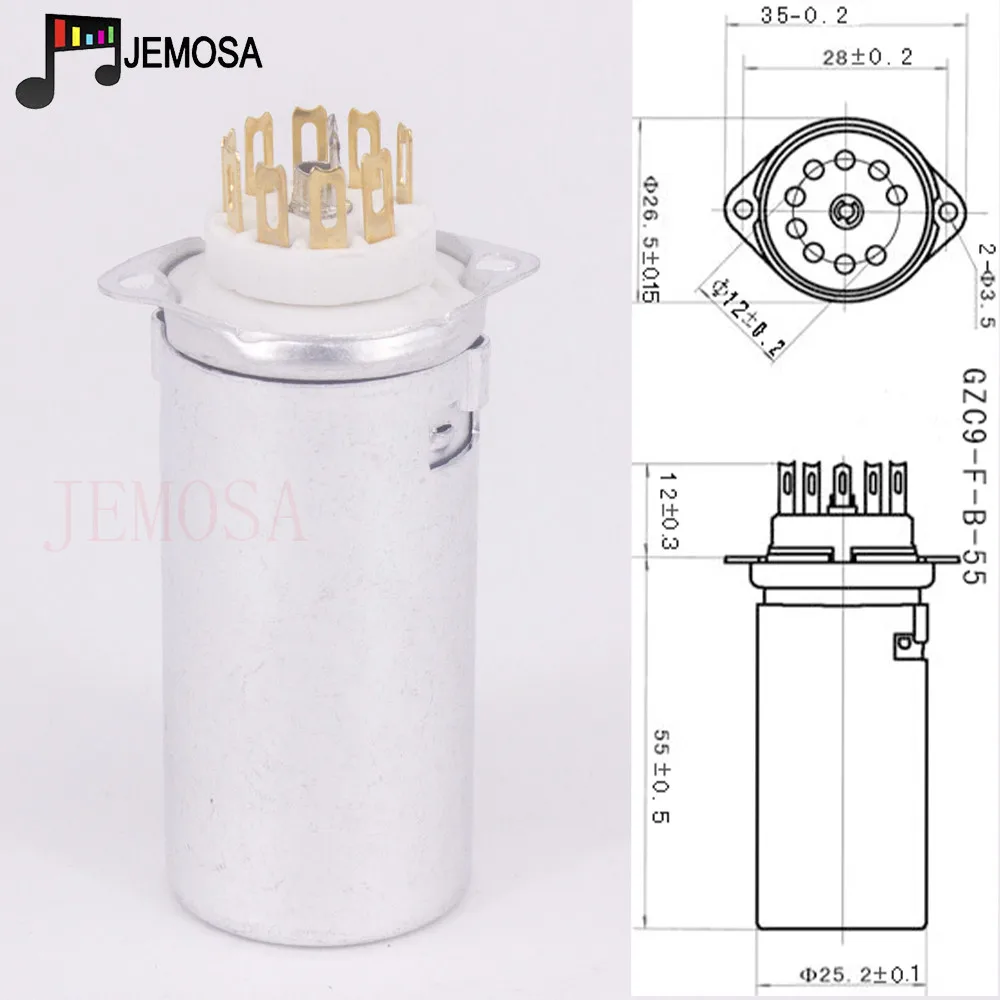 1 قطعة 9Pin المقبس أنبوب السيراميك مع الألومنيوم درع GZC9-F-B-55 ل EL84 6922 12AX7 12AU7 ECC83 ECC82 EL84 6922 فراغ أنبوب Amplif