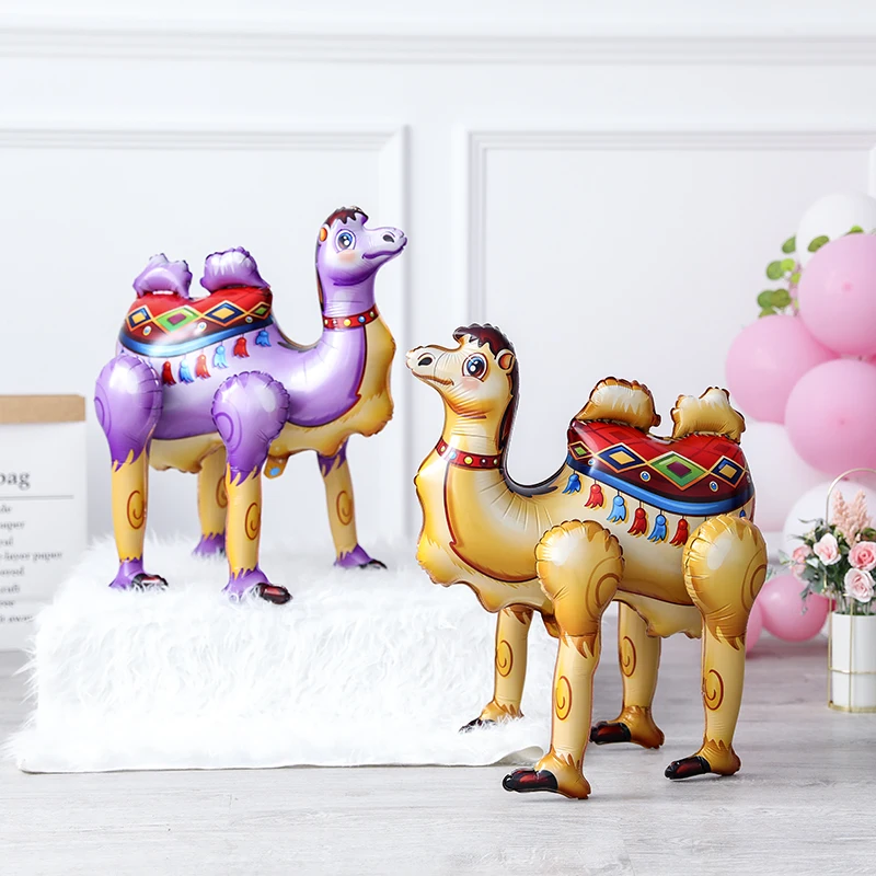 DIY 4D Walking Alpaca Camel Foil Balloons Jungle Animal Balloons Desert Camel Theme Birthday Party Decorations Home Decors Toys