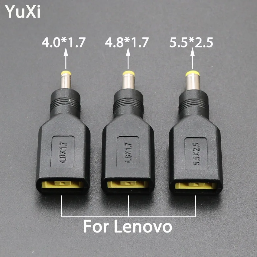 YuXi DC power Adapter Converter Connector Lenovo Square to DC 4.0 * 1.7 mm  4.8*1.7 mm 5.5*2.5 mm For Lenovo X1 IdeaPad YOGA