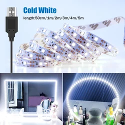 DC5V LED Makeup Mirror Light Strip USB Dressing Table Lamp LED Tape Room Decoration Bedroom Vanity Lights 0.5M 1M 2M 3M 4M 5M