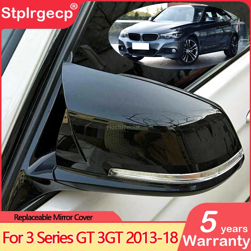 Guscio di ricambio per copertura specchietto nero brillante in ABS per BMW Serie 3 GT 3GT F34