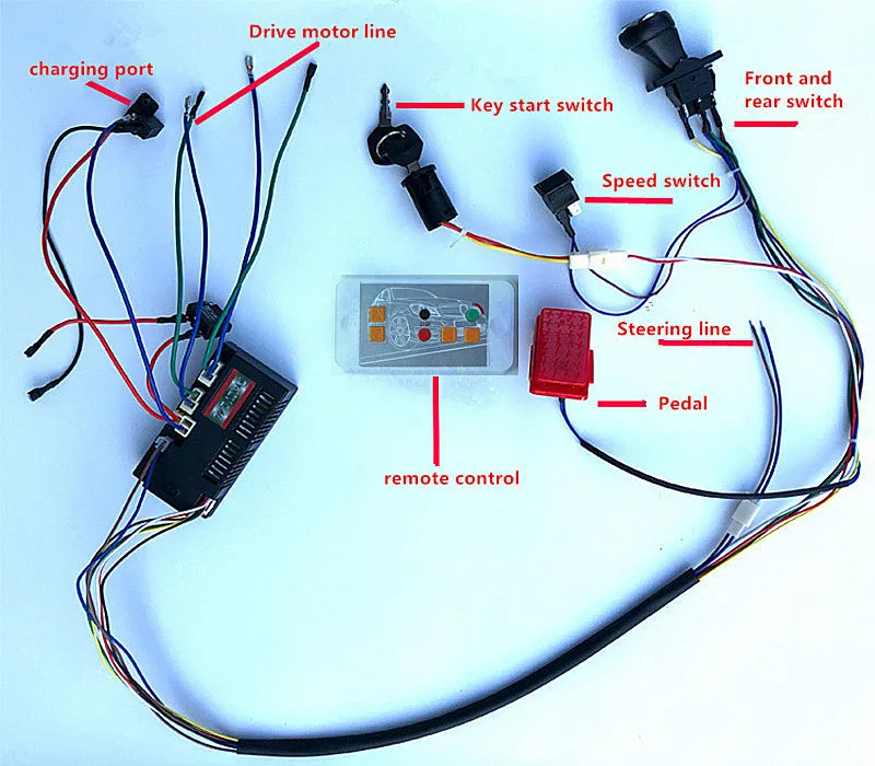 12V 60A high power controller for children's electric car for 570 gearbox,kid's remote control electric ride-on car receiver