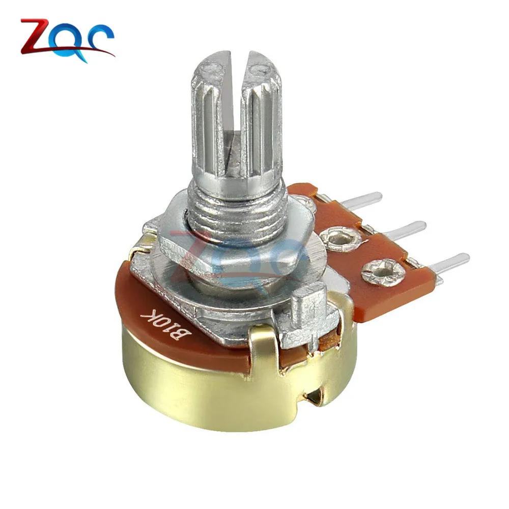 5PCS/Lot Potentiometer Resistor 1K 2K 5K 10K 20K 50K 100K 250K 500K 1MΩ 3 Pins Linear Taper Rotary Potentiometer Cap for Arduino