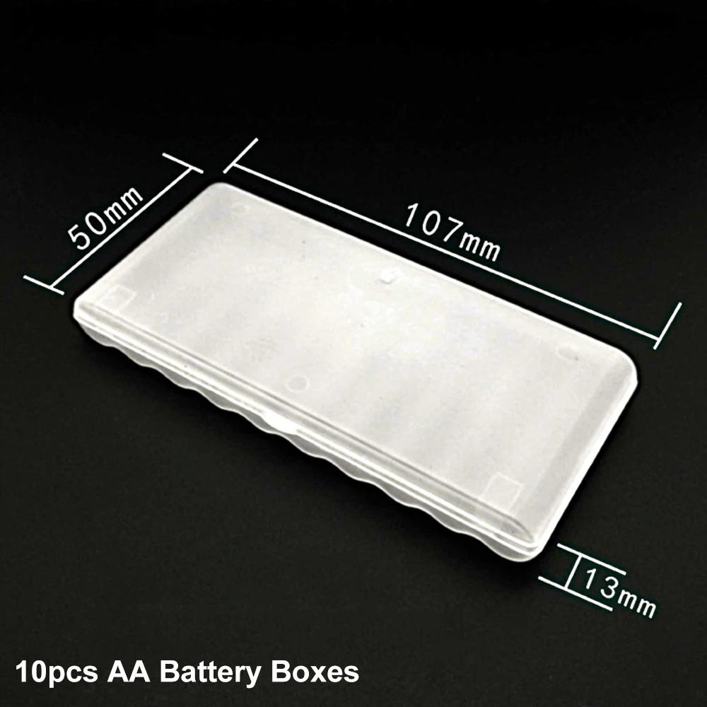 Plastic Battery Storage Box Hard Container Case Cover for 10Pcs AAA Battery Portable Organizer Box PP Lithium Battery Case