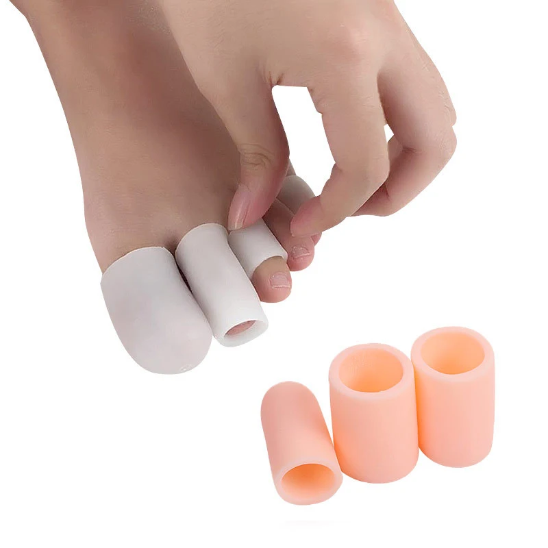 Silicone toe protector para toe, tampa gel, alívio da dor, ferramentas do cuidado do pé, cuidados com os pés, 2 pcs/set