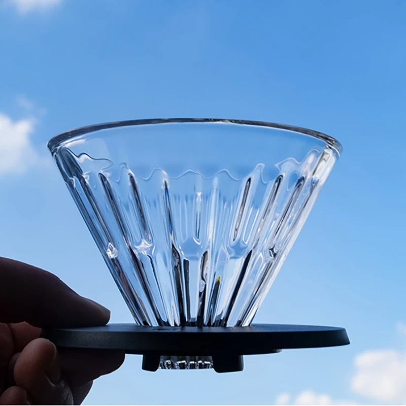 TIMEMORE Glass Crystal Eye coffee dripper pour over coffee maker Conical glass filter washable coffee filter plastic holder