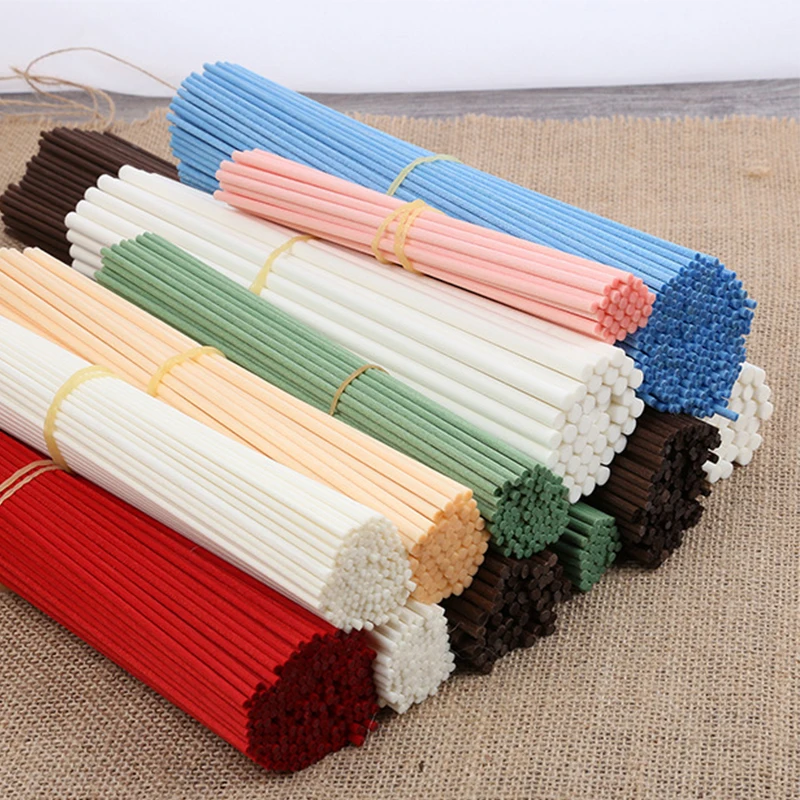 

300pcs/lot 22cmx3mm Colored Fiber Rattan Stick for Reed Diffuser Aroma Essential Oil Air Freshener Decorative For Home Fragrance