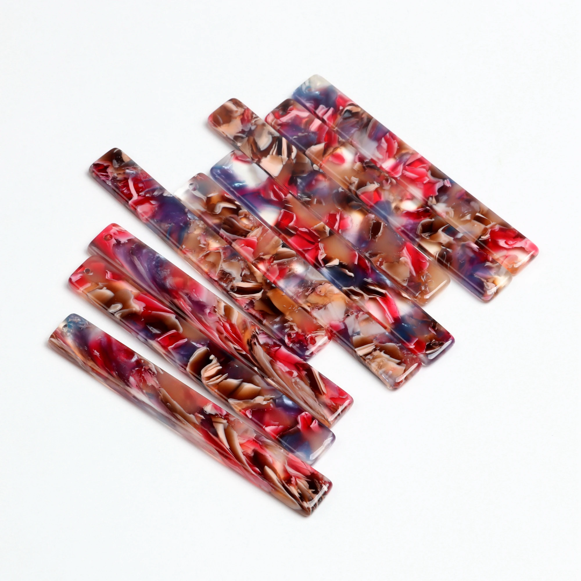 Tortoise Shell Earring Charms,Acetate Stick Charms,Thin Bar Rectangle pendant,Long Strip Earrings Part,8x60mm ,ACE234