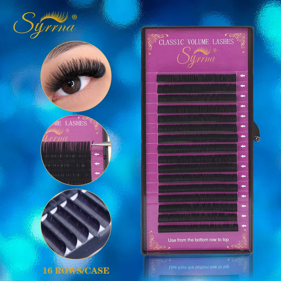 Syrrna Individual Russian Volume Eyelashes C CC D DD Natural False lashes Mink 8-15mm Mix Classic Eyelash Lash Extension Cilia