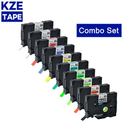 KZE 7/10pcs 12mm multicolor laminated label tape Compatible for Brother P-touch Tze-231 431 531 631 131 label printer Tz231