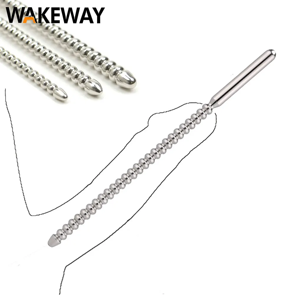 WAKEWAY 3 boyutlu paslanmaz çelik üretral kateter anal tıkaç üretral stimülasyon dilatör erkek ve kadın seks oyuncakları