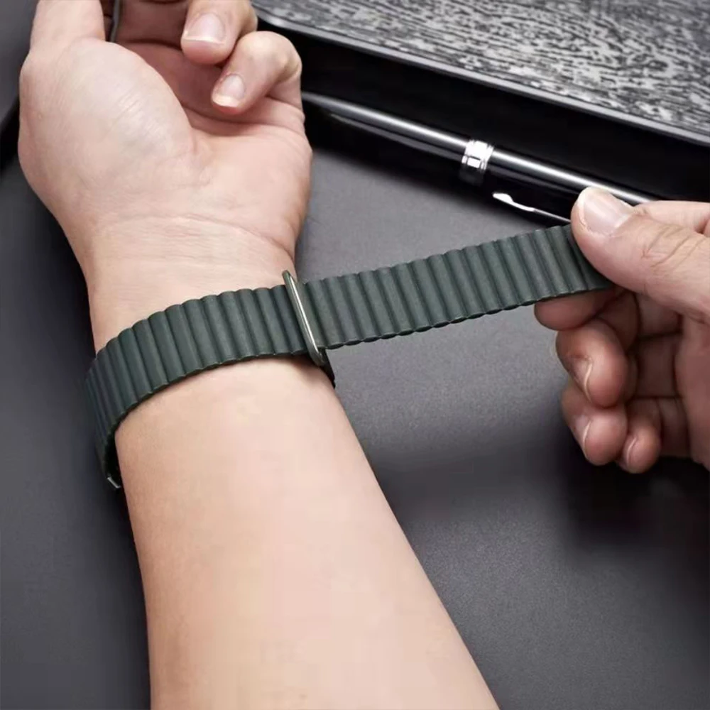 Magnetic Leather Band for Xiaomi Mi Watch Color Strap Bracelet for Xiaomi Smartwatch Color Sports Edition Replacement Watchband image 3