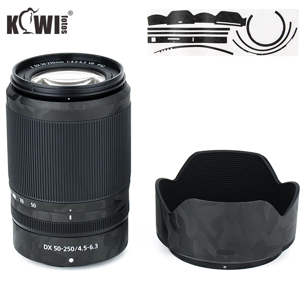 Anti-Scratch Lens & Lens Hood Cover Skin Film for Nikon NIKKOR Z DX 50-250mm f/4.5-6.3 VR Lens & HB-90A Shadow Black 3M Sticker