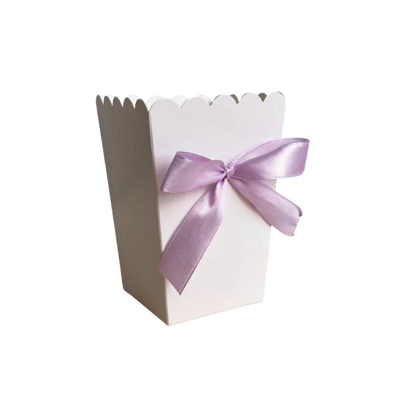 24 Pcs Bow Paper Popcorn Boxes with Bow Pop Favors Box Baby Shower Party Treat Favors Table Supplies Wedding Decoration - Image 5
