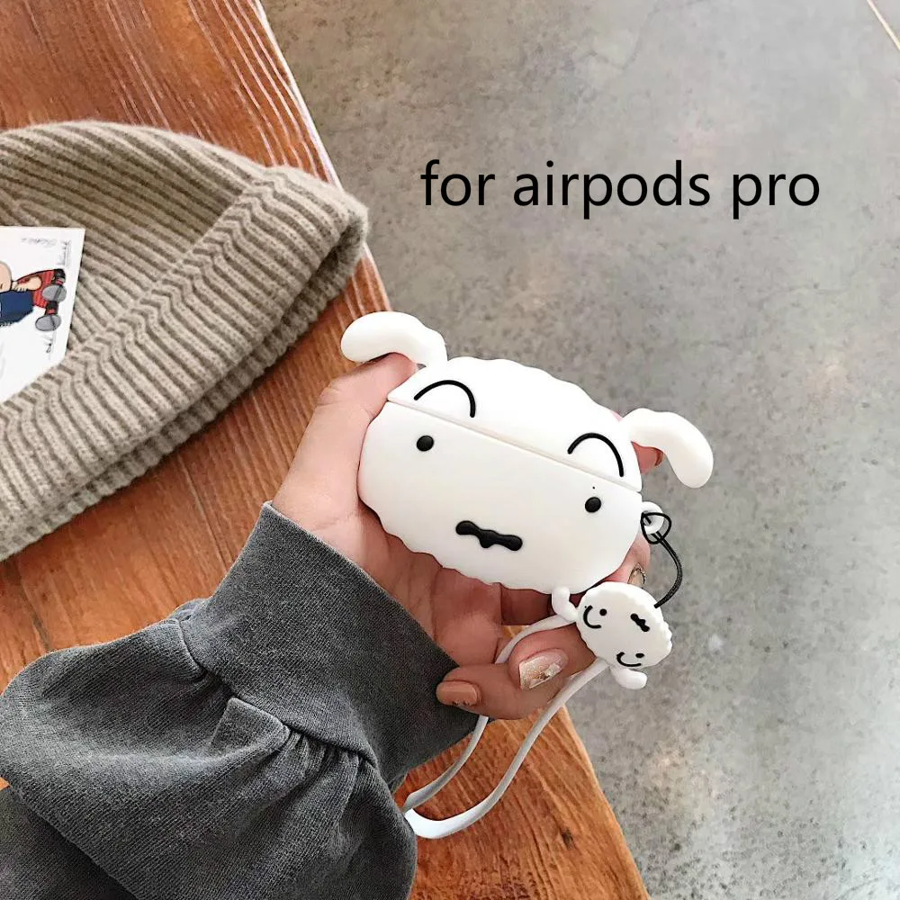 Soft Silicone Cartoon Cute BURIBURI/White Dog 3D Airpods 1/2/Pro Protective Case Buy One Get Corresponding Ring Free