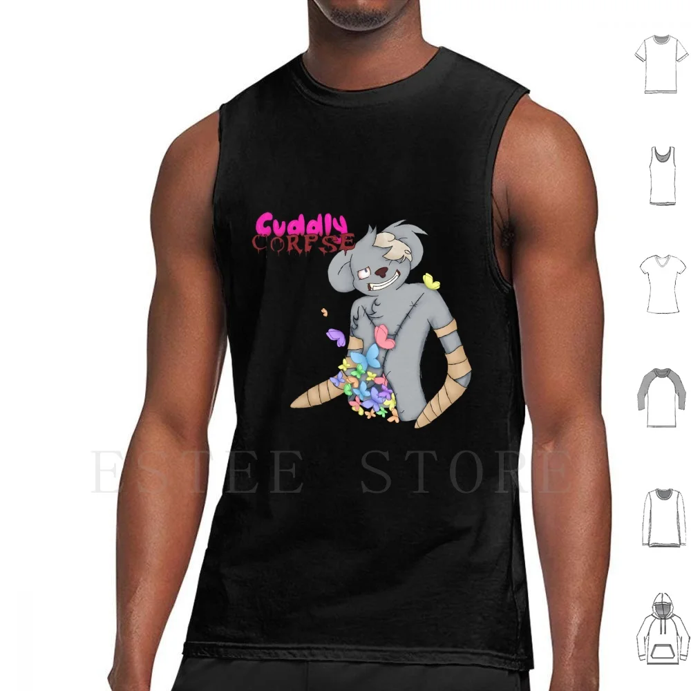 Gross Tank Tops Vest Sleeveless Cannibal Corpse Parody Teddy Bear Cuddly Cute Funny Butterflies Zombie Zombie Bear