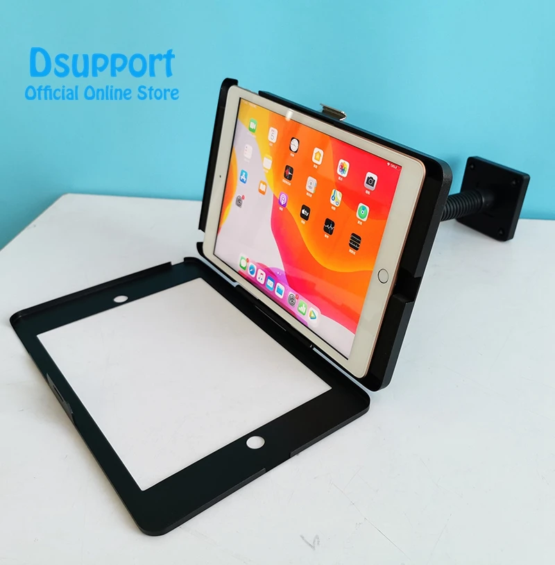 Anti-theft design Fit for iPad 10.2 wall mount desk stand bracket tablet pc lock holder support full motion angle