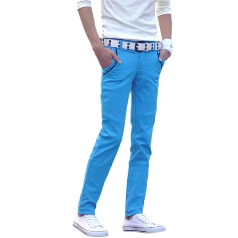 

Idopy Summer Men`s Casual Long Cotton Business Multi Colors Pants Slim Fit Trousers Slacks For Male