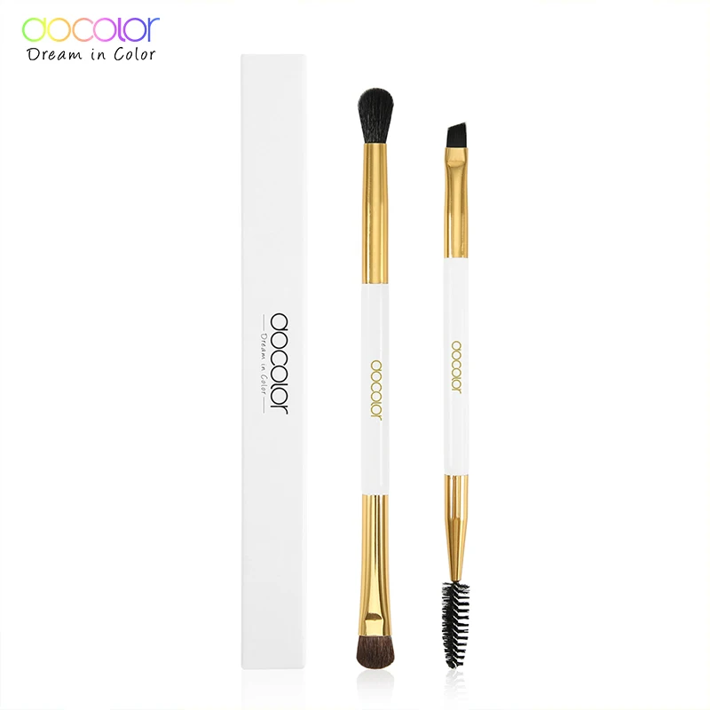 Docolor Professional Eyebrow Brush+Eyebrow Comb with Eye Shadow Brush and Blending Brush Beauty Makeup brushes for eye Brush