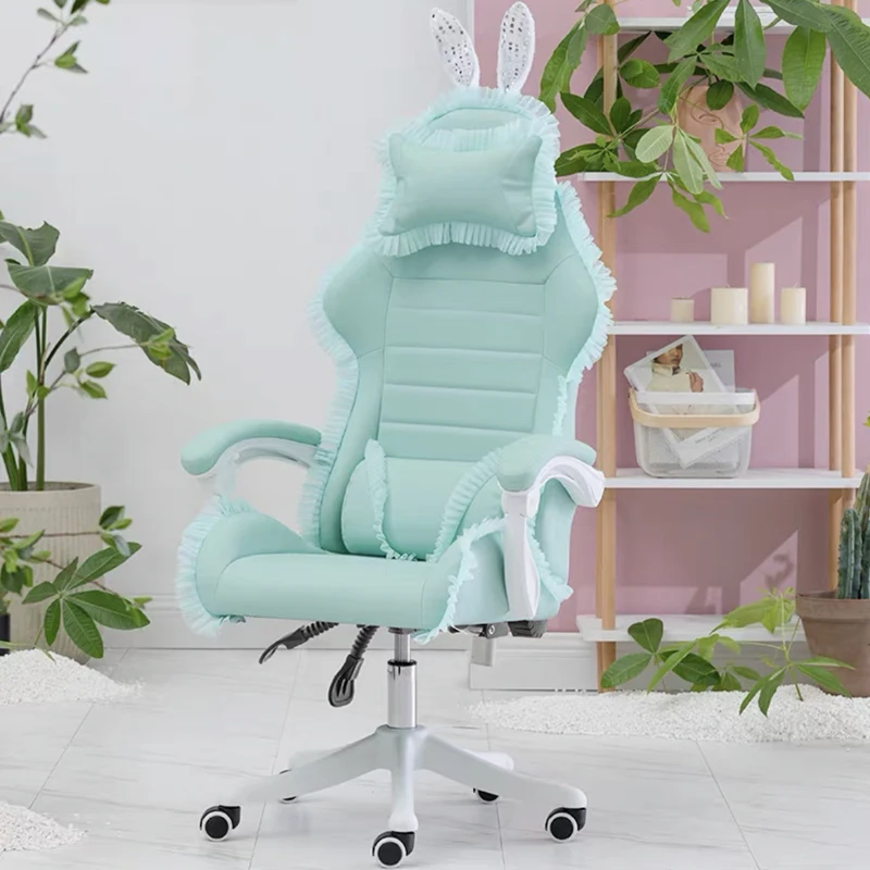 Wcg gaming chair girl cute Chair Reclining Armchair with Footrest Chair Office Furniture Pink Chair kawaii gamer chair