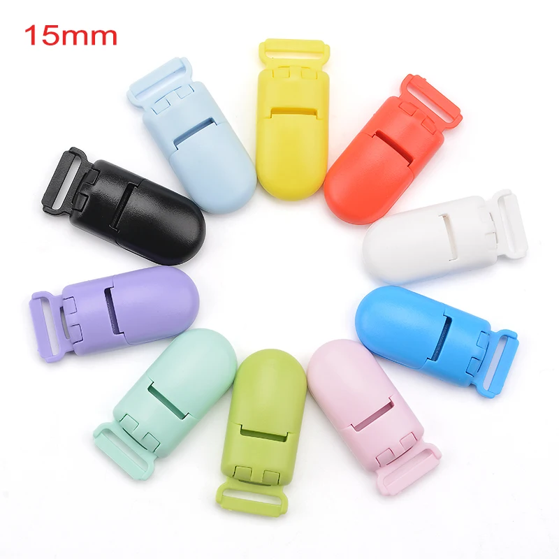 LOFCA – Clips de sucette en plastique pour bébé, 15/20mm, pinces multicolores bricolage, jouet de dentition pour bébé